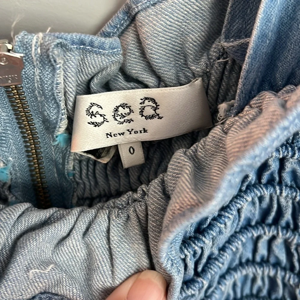 Sea Denim Smocked Jumpsuit - Picture 4 of 4